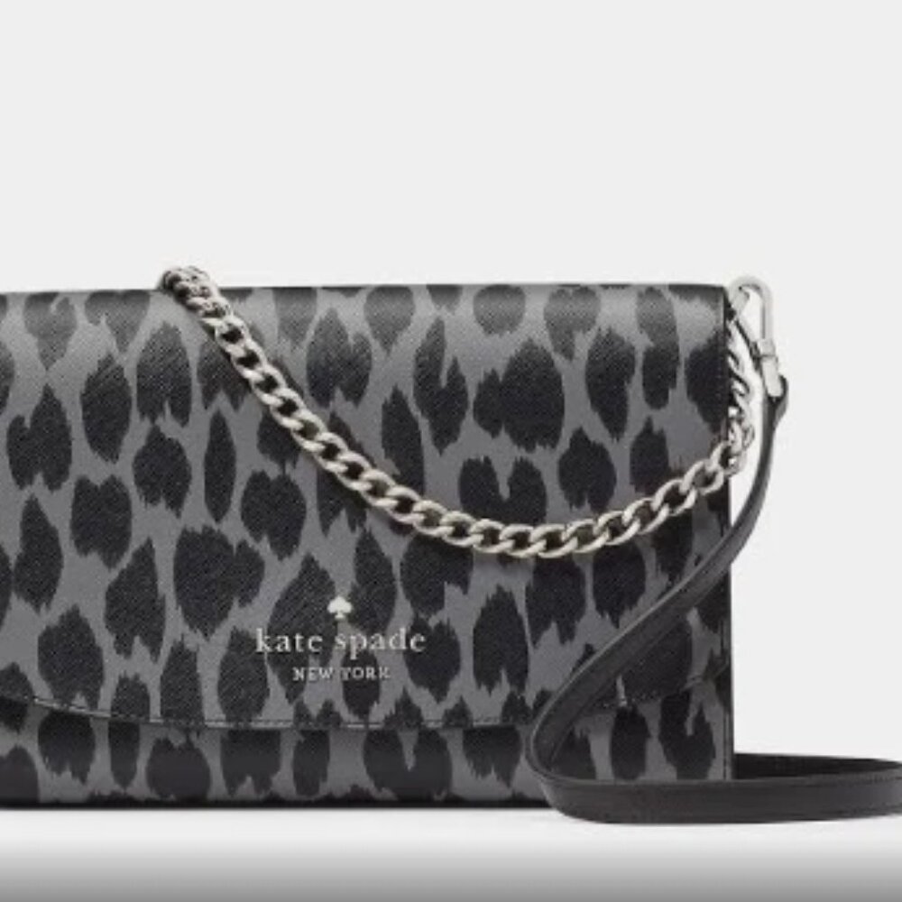 Kate Spade Carson Crossbody Bag NWT (Grey Black Leopard) - Picture 4 of 5